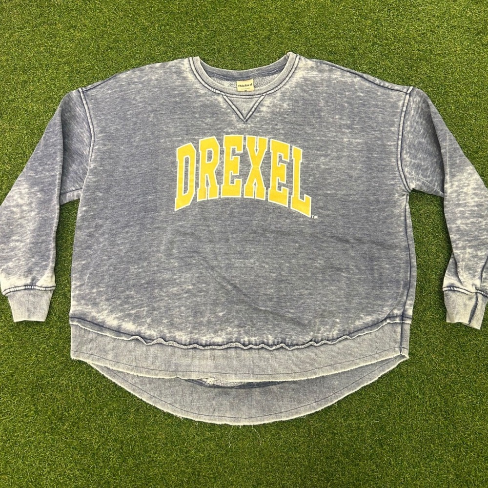 Drexel University Sweatshirt Blue Mineral Wash Pullover Womens‎ Medium